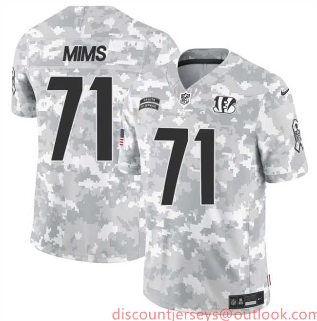 Mens Cincinnati Bengals #71 Amarius Mims 2024 F.U.S.E Arctic Camo Salute To Service Limited Stitched Football Jersey Dzhi